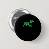 Dackel Dog Kleeblatt St. Patrick's Day Saint Pad Button (Vorne & Hinten)