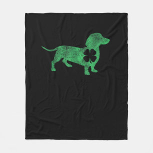 Dackel Dog Kleeblatt St. Patrick's Day Saint Pad Fleecedecke