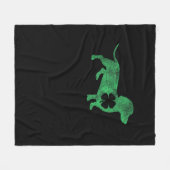 Dackel Dog Kleeblatt St. Patrick's Day Saint Pad Fleecedecke (Vorderseite (Horizontal))