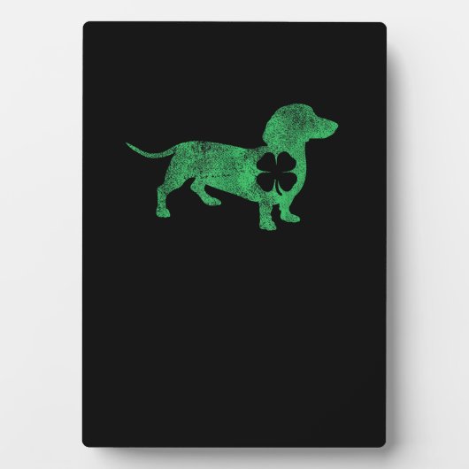 Dackel Dog Kleeblatt St. Patrick's Day Saint Pad Fotoplatte (Vorderseite)