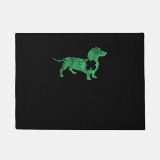 Dackel Dog Kleeblatt St. Patrick's Day Saint Pad Fußmatte (Vorderseite)