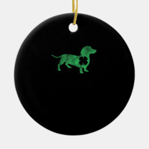 Dackel Dog Kleeblatt St. Patrick's Day Saint Pad Keramik Ornament