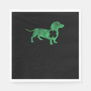 Dackel Dog Kleeblatt St. Patrick's Day Saint Pad Serviette