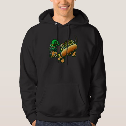Dackel Dog Leprechau St Patrick Day Saint Paddy Hoodie (Vorderseite)