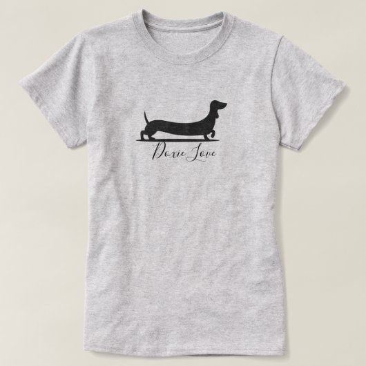Dackel Dog Liebe Basic T - Shirt (Design vorne)