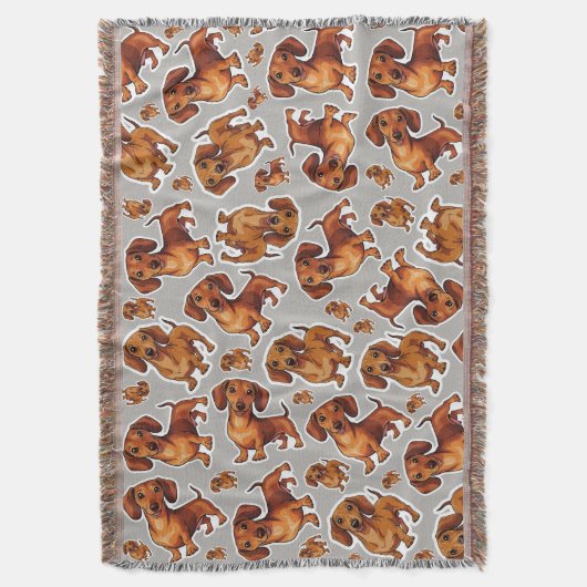 Dackel Dog Muster Fleece Blanket Decke (Vorderseite Vertikal)