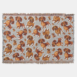 Dackel Dog Muster Fleece Blanket Decke