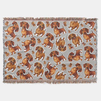 Dackel Dog Muster Fleece Blanket Decke
