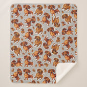Dackel Dog Muster Sherpa Blanket Sherpadecke (Vorderseite)