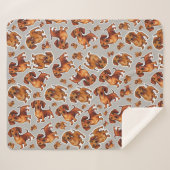 Dackel Dog Muster Sherpa Blanket Sherpadecke (Vorderseite (Horizontal))
