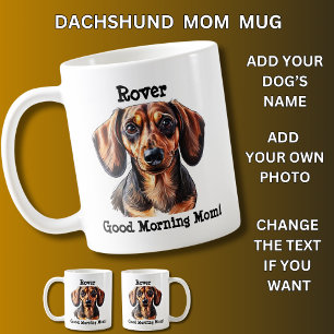 Dackel, Dog-Name hinzufügen, Foto ändern Kaffeetasse