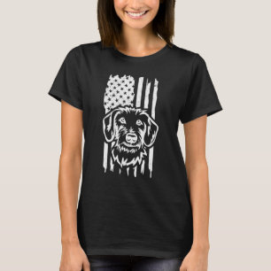 Dackel Dog Niedlich US-Fahne patriotischer Hund T-Shirt