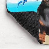 Dackel Dog on Beach Mousepad (Ecke)