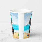 Dackel Dog on Beach Pappbecher (Rechts)