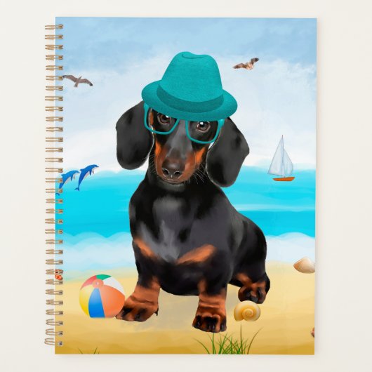 Dackel Dog on Beach Planer (Vorderseite)