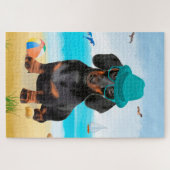 Dackel Dog on Beach Puzzle (Horizontal)