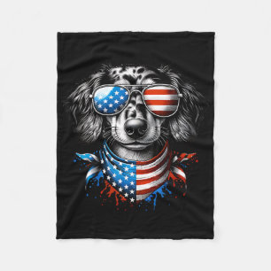 Dackel Dog Patriotic 4. Juli American USA F Fleecedecke
