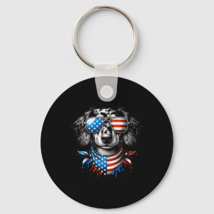 Dackel Dog Patriotic 4. Juli American USA F Schlüsselanhänger