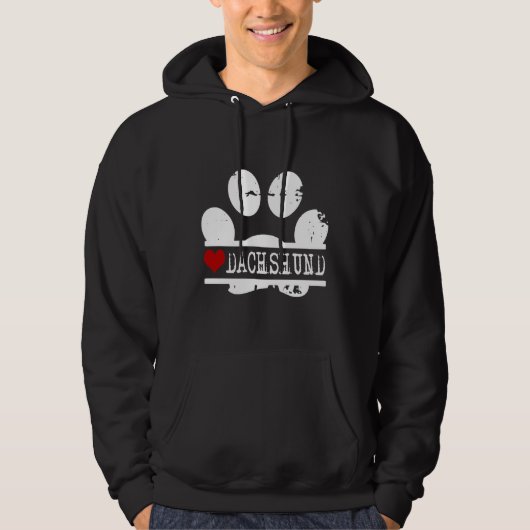 Dackel Dog Paw Print Hoodie (Vorderseite)