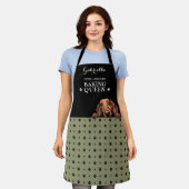 Dackel Dog Paw Print Sage Olive Custom Schürze (Getragen)