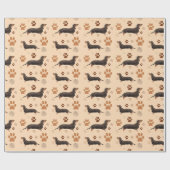 Dackel Dog Paws Wrapping Paper Geschenkpapier (Flach)