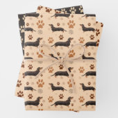 Dackel Dog Paws Wrapping Paper Set 3 Geschenkpapier Set (Beispiel)