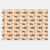 Dackel Dog Paws Wrapping Paper Set 3 Geschenkpapier Set (Vorderseite)