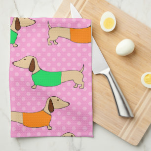 Dackel Dog Polka Dot Baker Geschirrtuch
