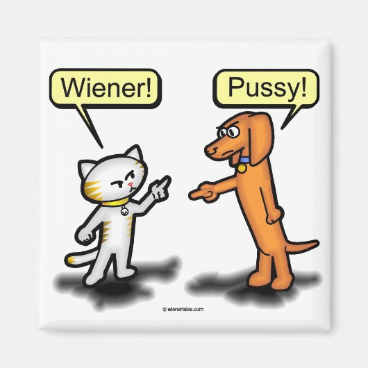 Dackel Dog & Pussycat Nemesis Magnet (Vorne)