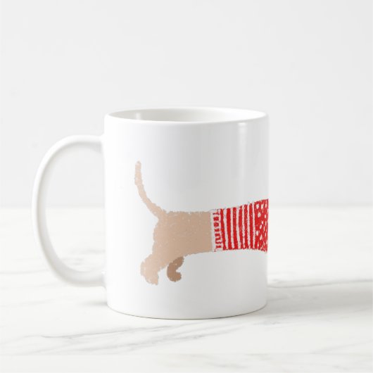 Dackel Dog Red Christmas Sweater Pattern Urlaub Kaffeetasse (Links)