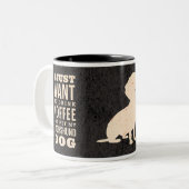 Dackel Dog Retro Dackel Coffe Addict Zweifarbige Tasse (Vorderseite Links)