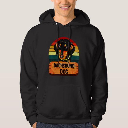 Dackel Dog Retro Farben Hoodie (Vorderseite)