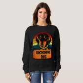 Dackel Dog Retro Farben Sweatshirt (Vorne ganz)