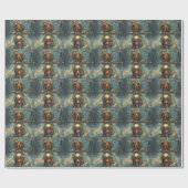 Dackel Dog Riding Motorrad Weihnachten Geschenkpapier (Flach)