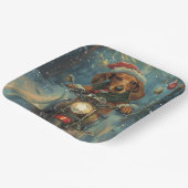 Dackel Dog Riding Motorrad Weihnachten Pappteller (Gewinkelt)