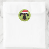 Dackel Dog Santa | Niedliche Dackel zu Weihnachten Runder Aufkleber (Tasche)