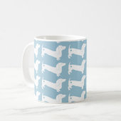 Dackel Dog Silhouette Muster Kaffeetasse (Vorderseite Links)