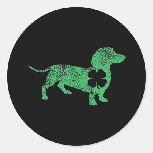 Dackel Dog St. Patrick's Day Saint Paddy's Runder Aufkleber (Vorderseite)