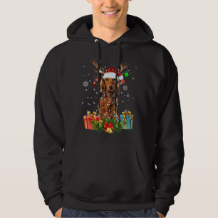Dackel Dog Tree Weihnachtslicht Hund Ugly Xmas Hoodie