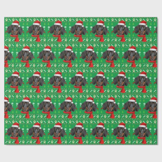 Dackel Dog Ugly Weihnachten Geschenkpapier (Flach)