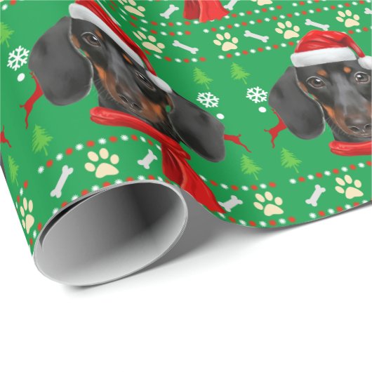 Dackel Dog Ugly Weihnachten Geschenkpapier (Rolleneckpunkt)