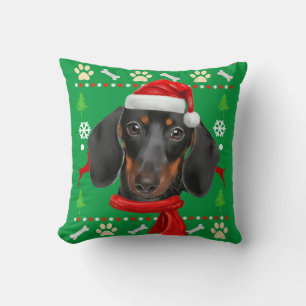 Dackel Dog Ugly Weihnachten Kissen