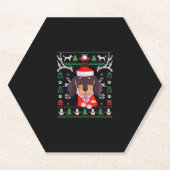 Dackel Dog Ugly Weihnachten Klassischer T - Shirt Untersetzer (Vorderseite)