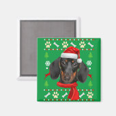 Dackel Dog Ugly Weihnachten Magnet (Vorderseite/Rückseite)