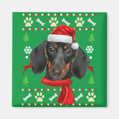 Dackel Dog Ugly Weihnachten Magnet (Vorne)