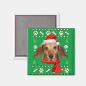 Dackel Dog Ugly Weihnachten Magnet (Vorderseite/Rückseite)