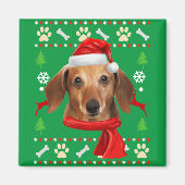 Dackel Dog Ugly Weihnachten Magnet (Vorne)