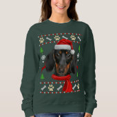 Dackel Dog Ugly Weihnachten Sweatshirt (Vorderseite)