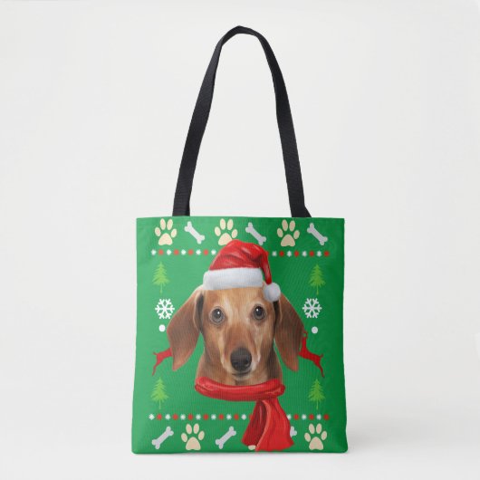 Dackel Dog Ugly Weihnachten Tasche (Vorderseite)