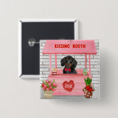 Dackel Dog Valentine's Day Kissing Booth Button (Vorne & Hinten)